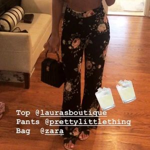 Floral wide leg pants